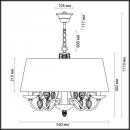 Odeon light 3921/4 CLASSIC ODL18 568 бронза/ткань/стекло Люстра IP20 E14 4*40W 220V NIAGARA  - 2 купить